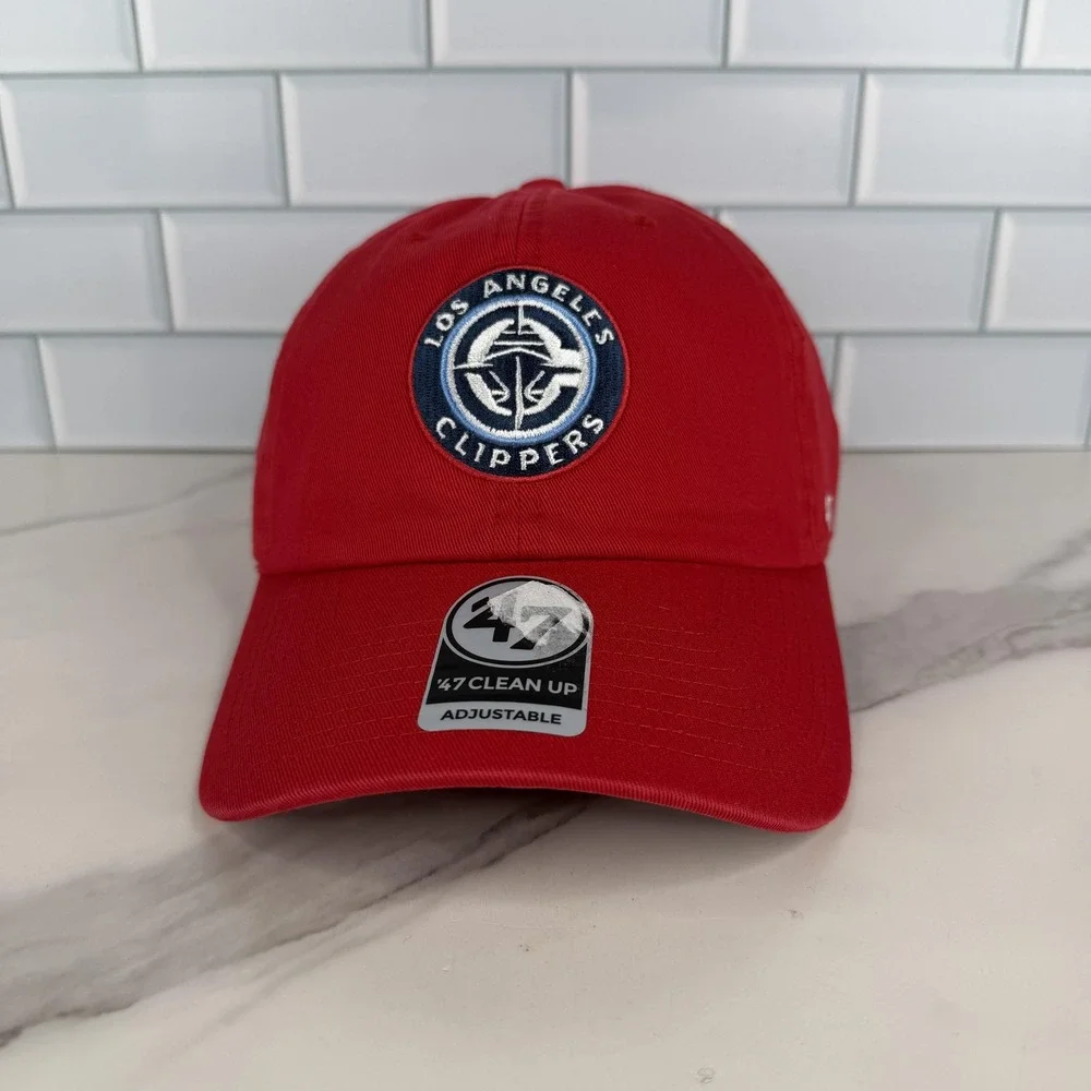 Los Angeles Clippers Hat Cap Strap Back Mens Red 47 Basketball Dad Hat Clean Up